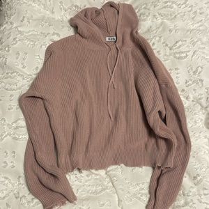 525 rose color distressed sweater hoodie